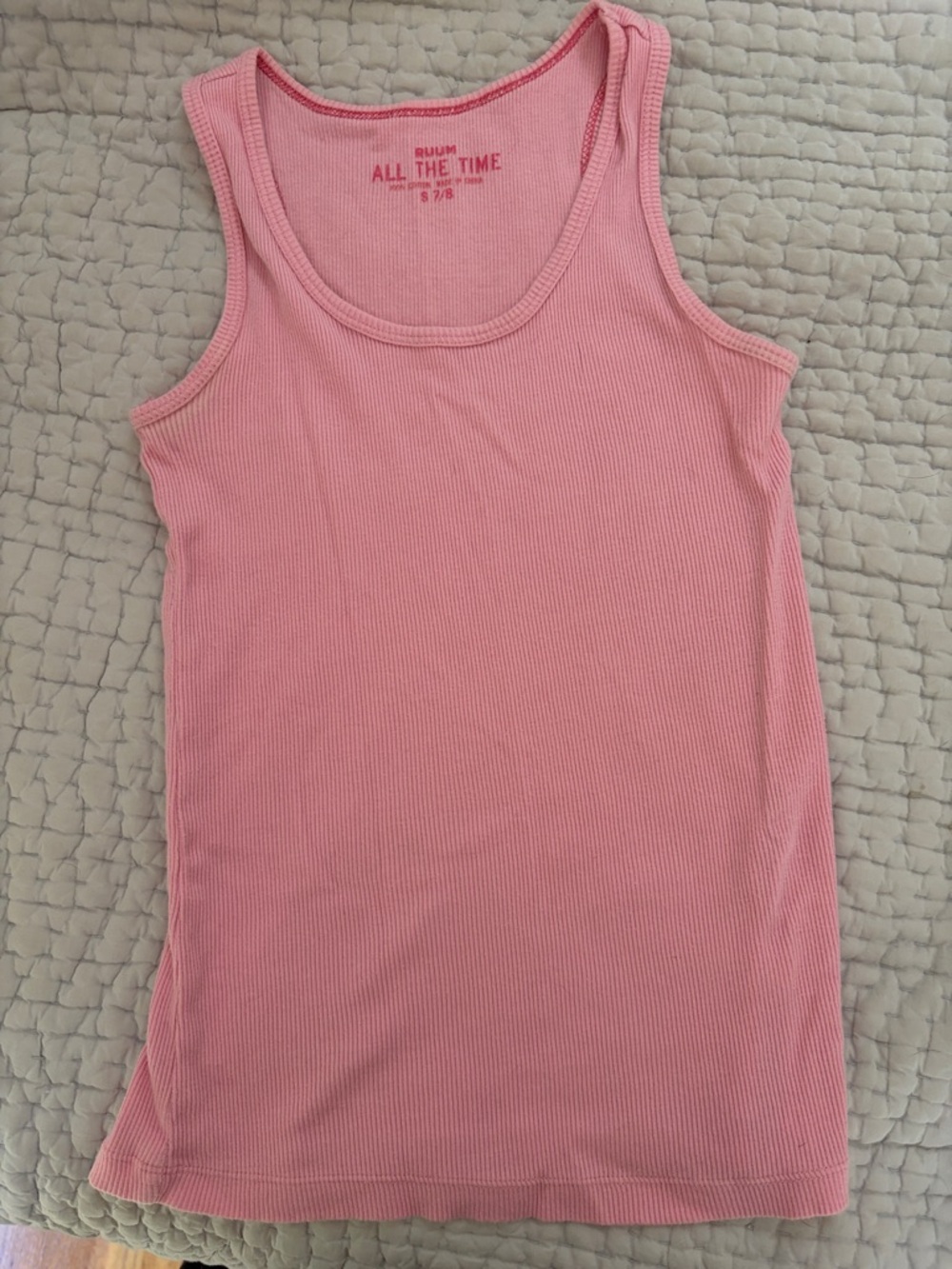Ruum Pink Ribbed Tank Top
